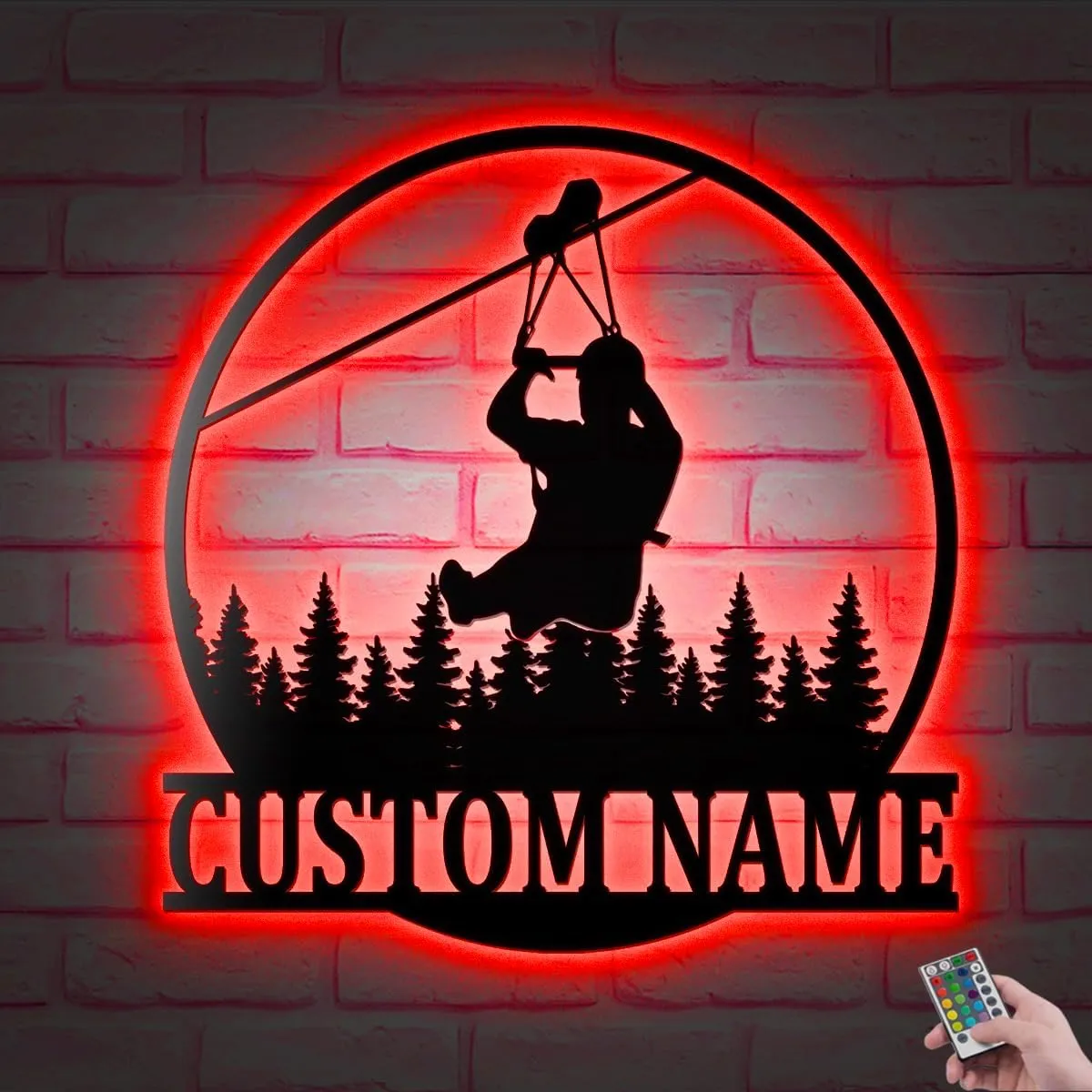 Custom Adventure Park V1 Metal Wall Art LED Light National zipline Forest Sign Home Decor Camping Decoration Camper Gifts Housewarming Gifts (14 Inches, With Lights)