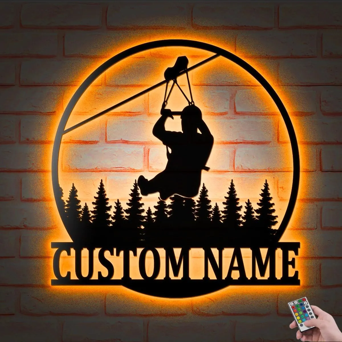 Custom Adventure Park V1 Metal Wall Art LED Light National zipline Forest Sign Home Decor Camping Decoration Camper Gifts Housewarming Gifts (14 Inches, With Lights)