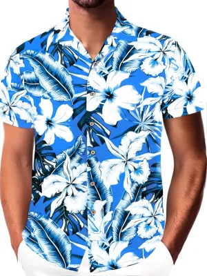 Damipow Mens Unique Pattern Hawaiian Shirt Beach Tropical Button Up Shirts Vacation Cruise Hawaii Summer Clothes