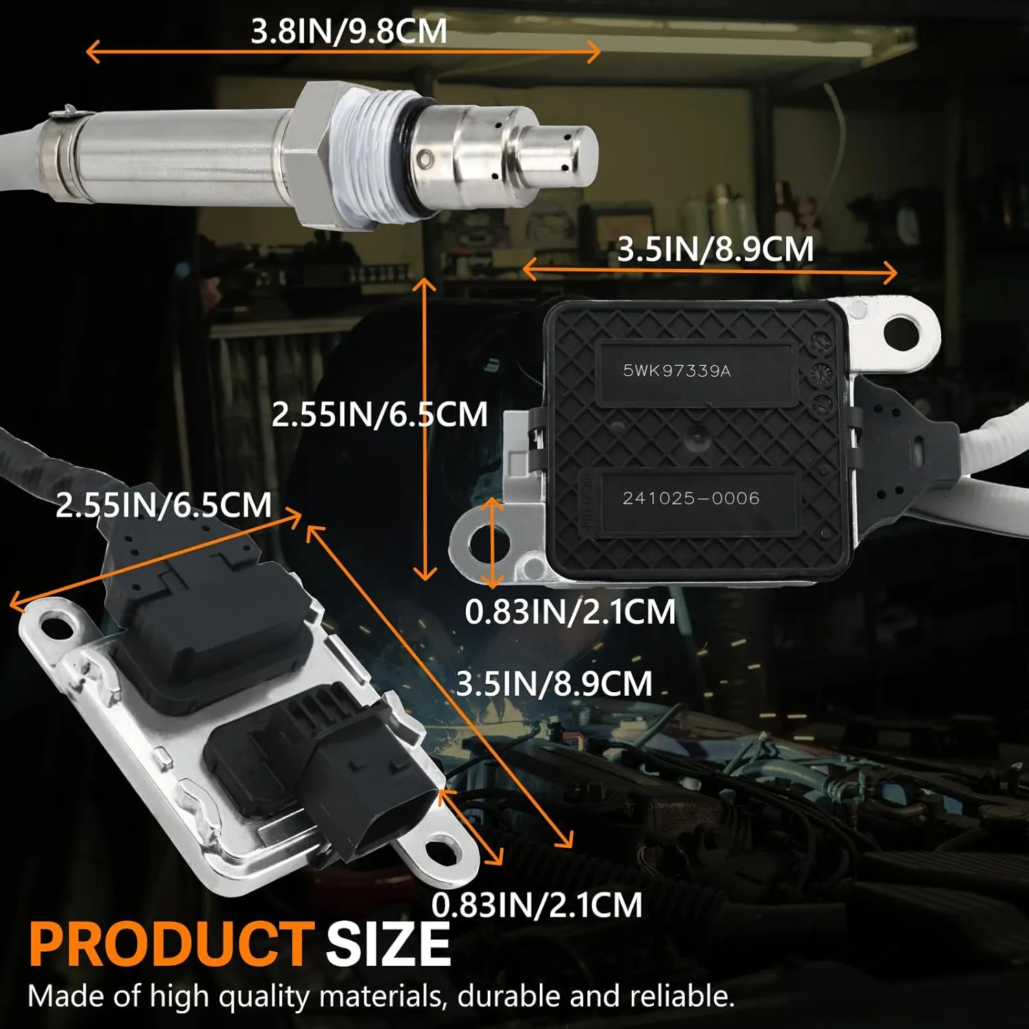 Downstream& Upstream NOx Sensor - Compatible with Freightliner Cascadia, Mercedes-Benz, 2016-2022 Detroit Diesel Engine DDE DD13 DD15,Nitrogen Oxide Sensor Replace 5WK97338A /5WK97339A