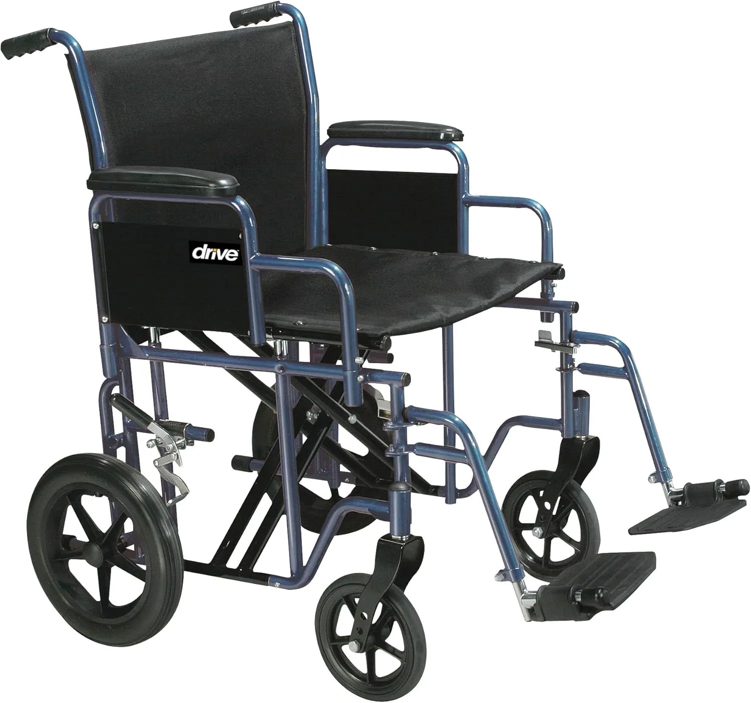 Drive Medical BTR22-B Bariatric Heavy Duty Transport Wheelchair, Blue
