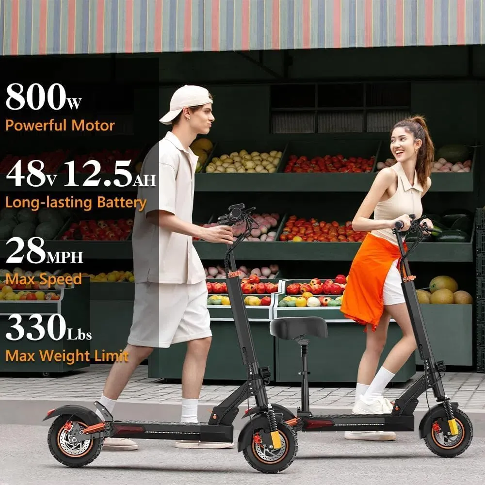 e Scooter for Adults, iENYRID Electric Scooter with Seat, 800W/2000W Motorized Kick Scooters, 10 Inch Off-Road Tires eScooter Up to 28/34mph Max, 20-30 Miles Long Range