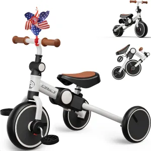 EagleStone Tricycle for Toddlers 1-3 Years Old,4 in 1 Foldable Toddler Bike, Birthday Gifts and Toys for 2, 3, 4, 5 Years Old Boys and Girls