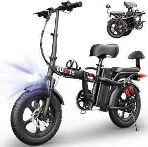 Electric Bike for Adults, 750W/1000W Peak Motor with Max 45/60Miles PAS Range & 28/32MPH EBike, 16" Folding Electric Bicycles with 720/960Wh Removable Battery