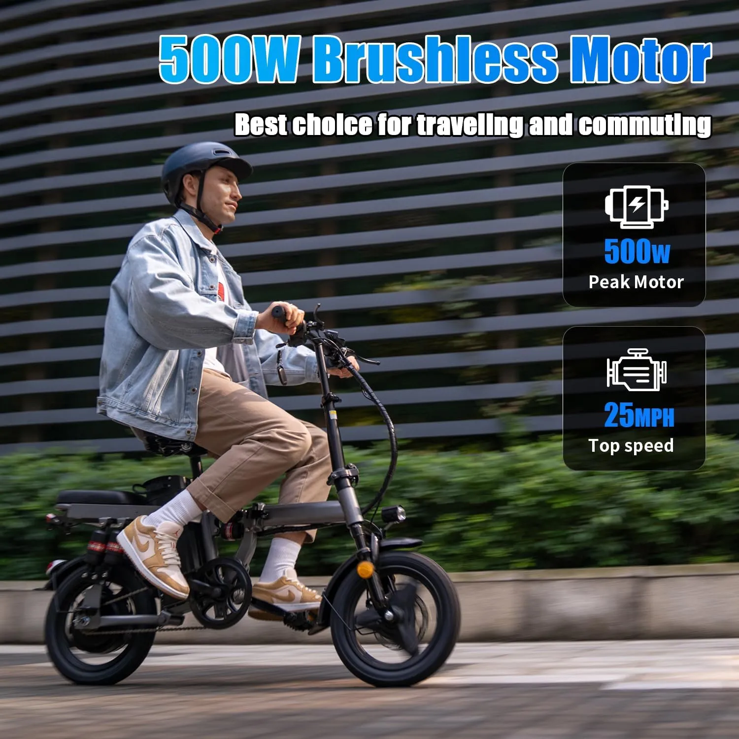 Electric Bike for Adults, Folding Electric Bike, 500W Motor, Up to 20/25 MPH and 20/30 Miles Long Range, 48V 10AH/13AH/15AH Removable Battery, Electric Mini Bike, UL 2849 Certified