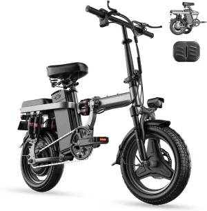 Electric Bike for Adults, Folding Electric Bike, 500W Motor, Up to 20/25 MPH and 20/30 Miles Long Range, 48V 10AH/13AH/15AH Removable Battery, Electric Mini Bike, UL 2849 Certified