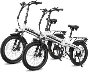 Electric Bike for Adults Peak 1200W,55Miles 28Mph Top Speed, 20" Fat Tire Folding Electric Bicycle, 48V 10.4Ah Removable Battery Ebike with 35 Speed and Front Suspension,Speedy
