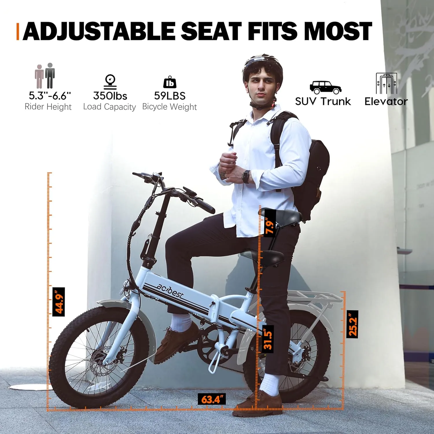 Electric Bike for Adults Peak 1200W,55Miles 28Mph Top Speed, 20" Fat Tire Folding Electric Bicycle, 48V 10.4Ah Removable Battery Ebike with 35 Speed and Front Suspension,Speedy