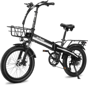 Electric Bike for Adults Peak 1200W,55Miles 28Mph Top Speed, 20" Fat Tire Folding Electric Bicycle, 48V 10.4Ah Removable Battery Ebike with 35 Speed and Front Suspension,Speedy