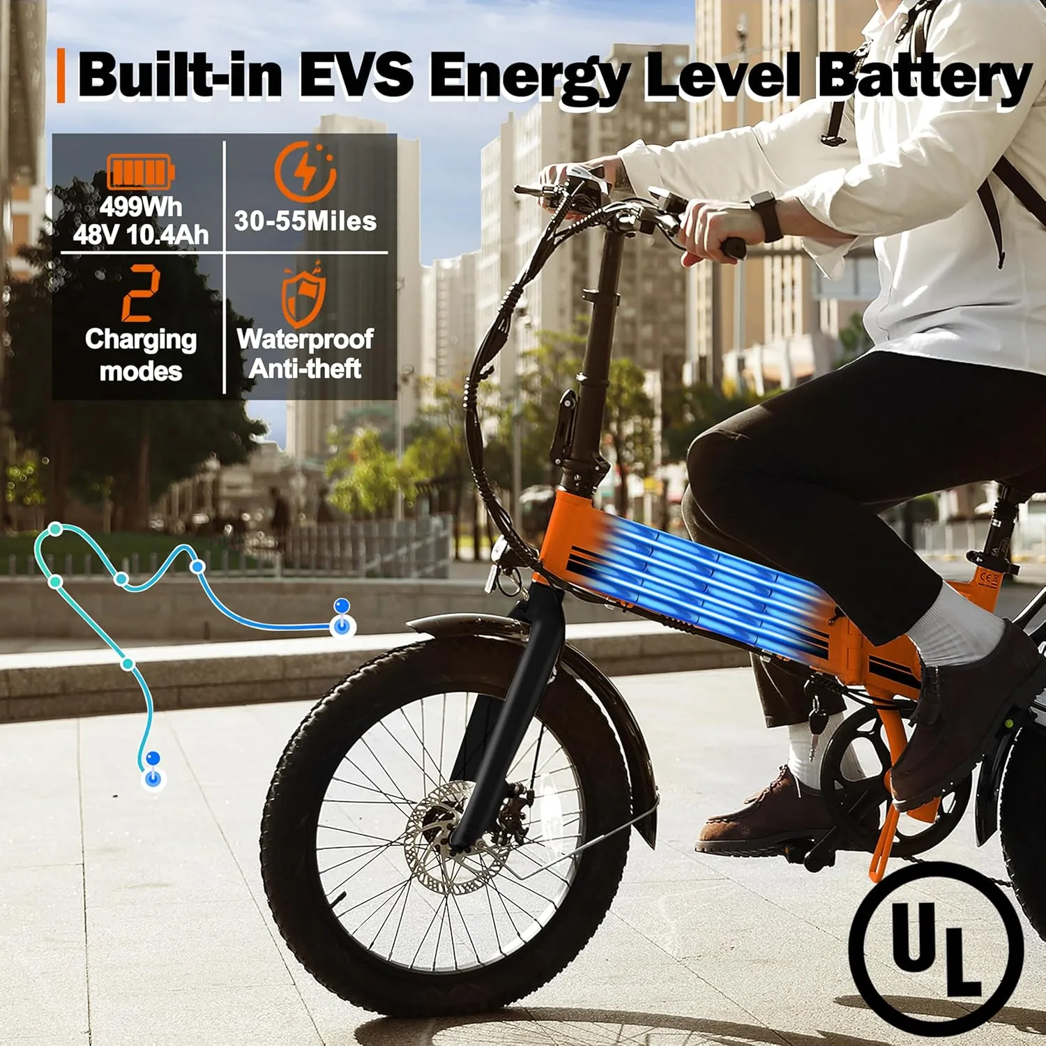 Electric Bike for Adults Peak 1200W,55Miles 28Mph Top Speed, 20" Fat Tire Folding Electric Bicycle, 48V 10.4Ah Removable Battery Ebike with 35 Speed and Front Suspension,Speedy