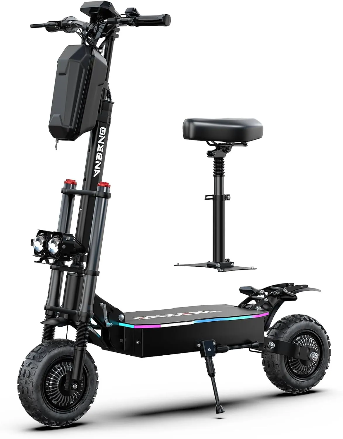 Electric Scooter Adults, Powerful 5600W Dual Motors with 60V 33Ah Battery, Up to 50MPH Max Speed and 60Miles Range, Large Display, 11" Tires, Foldable Electric Scooter with Seat