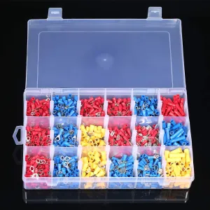 Electrical Equipments Supplies - 1200PCS Assorted Insulated Terminals 10 Kinds Copper Crimp Electrical Wire Cable Connector Kit Cord Ring End Set - (MULTI, 1200pcs, Electrical Wire Cab)