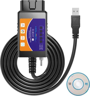 ELM327 OBD2 USB V1.5 Adapter with MS-CAN/HS-CAN Switch, Test Tool for ELMconfig Software CH340 25K80 Chip