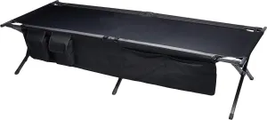 ENCASED Folding Portable Camping Cot, Guest Bed with Carry Bag and Side Storage Organizer, Camping Cots for Adults Sleeping, Away Tent Sleeping Cot Bed, Supports 300 LBS - Black