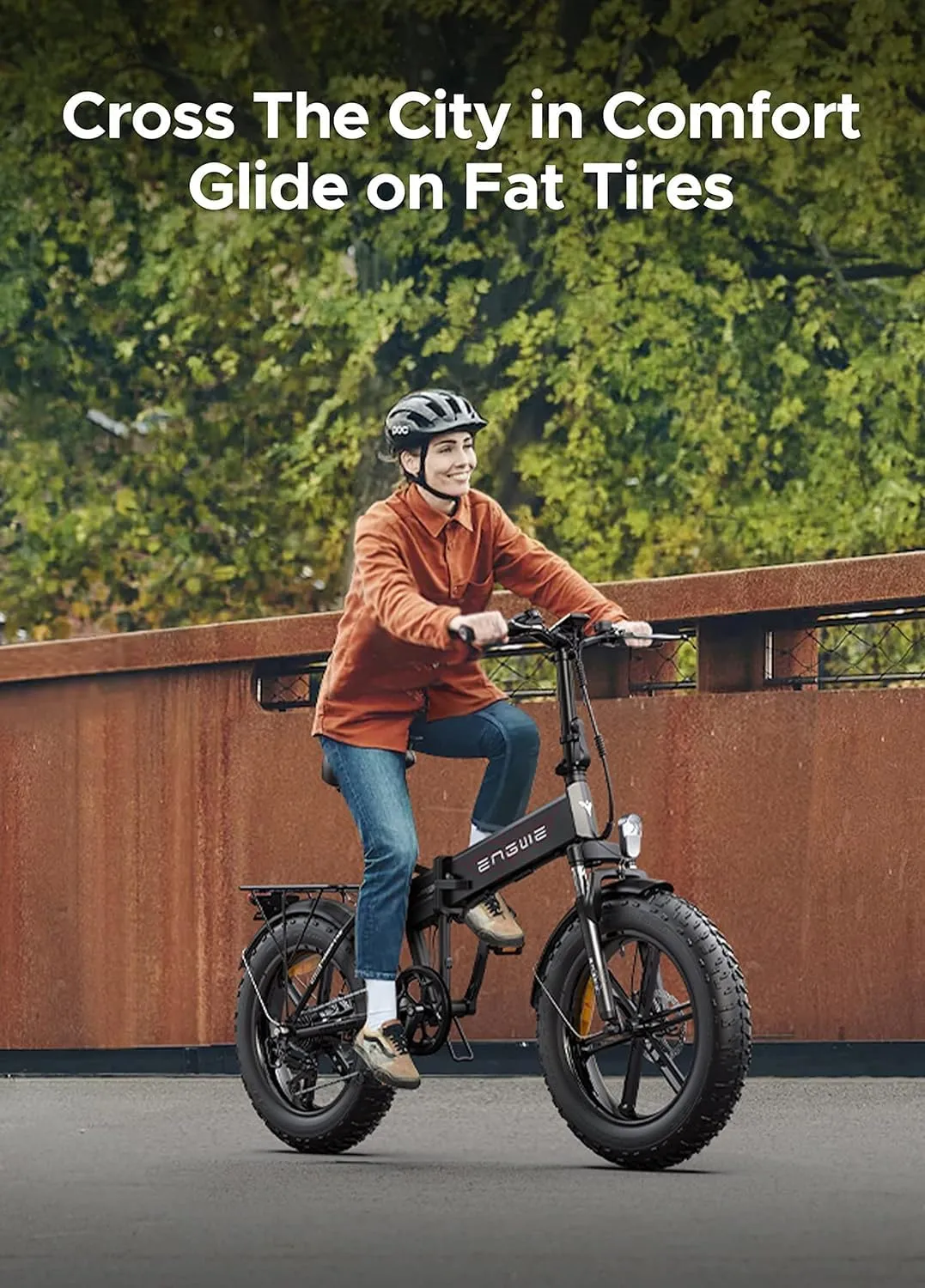 ENGWE EP-2 PRO 1000W Folding Electric Bicycle for Adults, 20" 4.0 Fat Tire Dirt Bike with 48V 13AH Battery Up to 28MPH 75Miles, 7-Speed All Terrain Ebike for Mountain Beach Snow