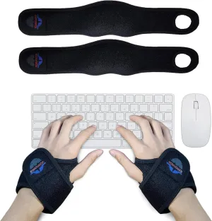EXPOPROX-Wearable Wrist Rest Pads, 2 Pc. Set, Ergonomic Mouse and Keyboard Support Cushions to Reduce Joint Stress, Tension,Adjustable Fit with Padded Comfort.