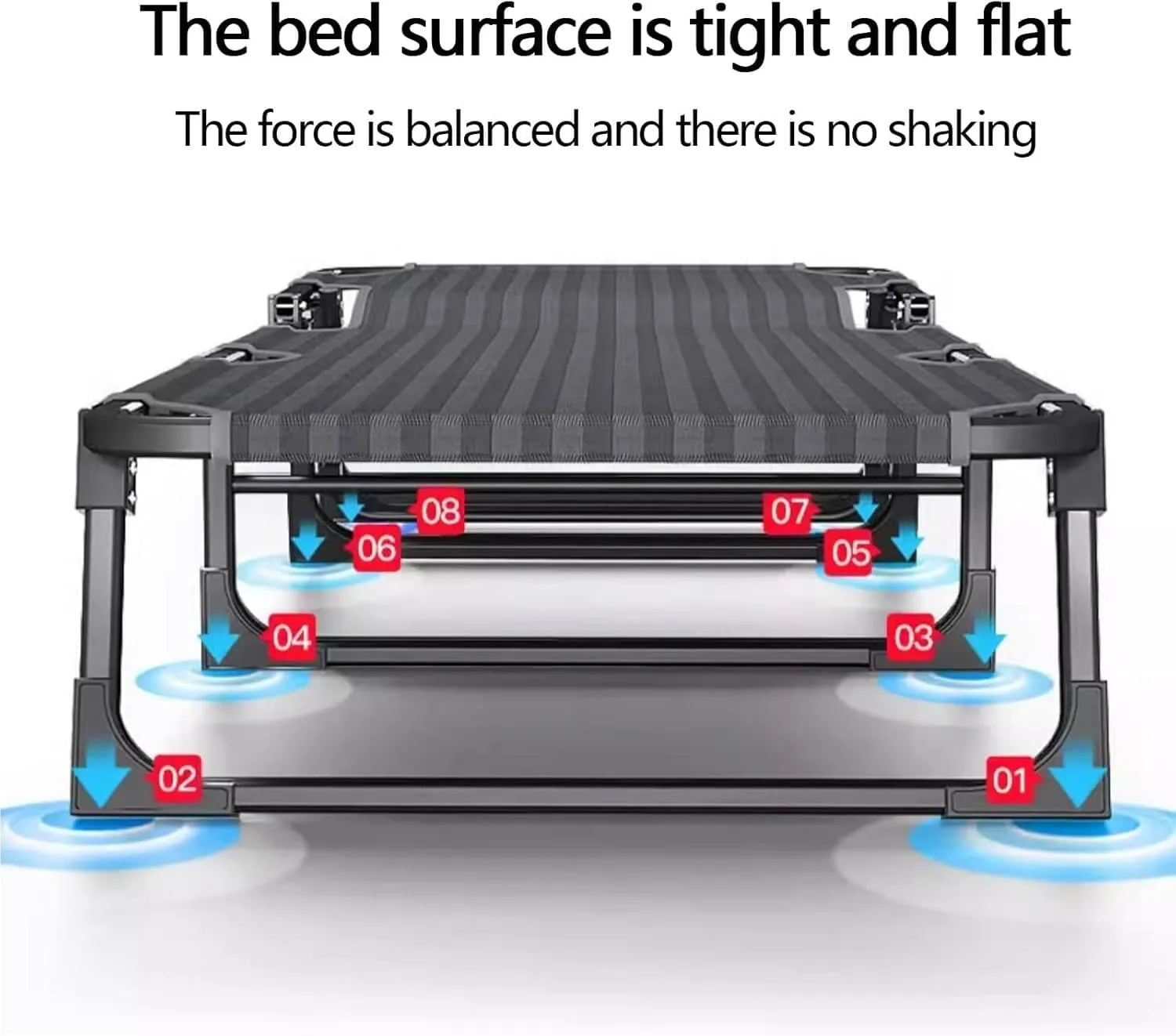 EYPKPL cots for Sleeping Camping Cots Oxford Cloth Camping Cots for Adults with Pillow Foldable Camping Cot Load 551lbs Portable Reclining Chaise Stretching Freely