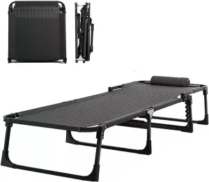 EYPKPL cots for Sleeping Camping Cots Oxford Cloth Camping Cots for Adults with Pillow Foldable Camping Cot Load 551lbs Portable Reclining Chaise Stretching Freely