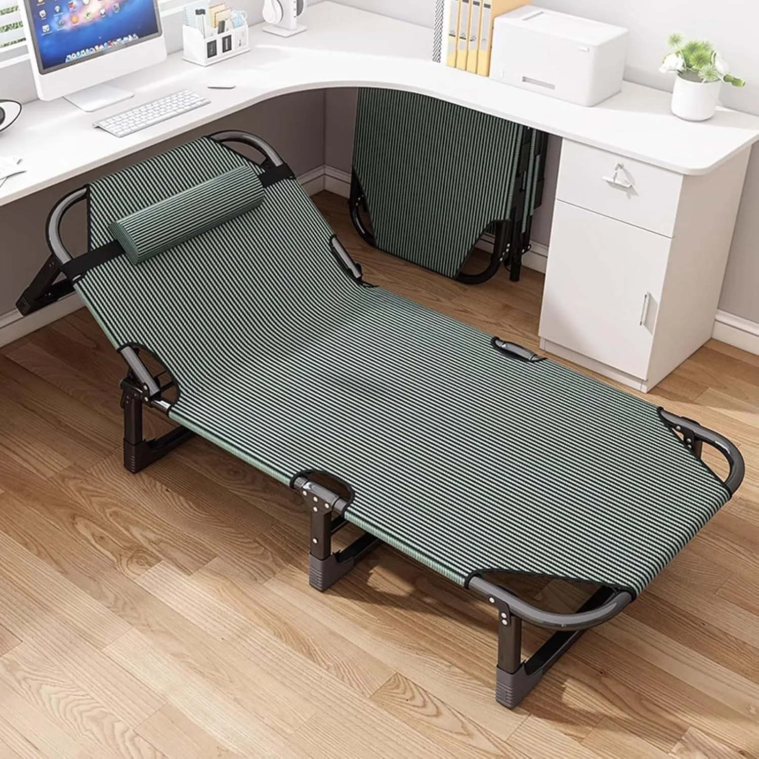 EYPKPL cots for Sleeping Foldable Camping Cot 4 Adjustment Levels Camping Cots for Adults Extra Wide Cots for Camping Load 551lb Portable Camping Cot Stretching Freely