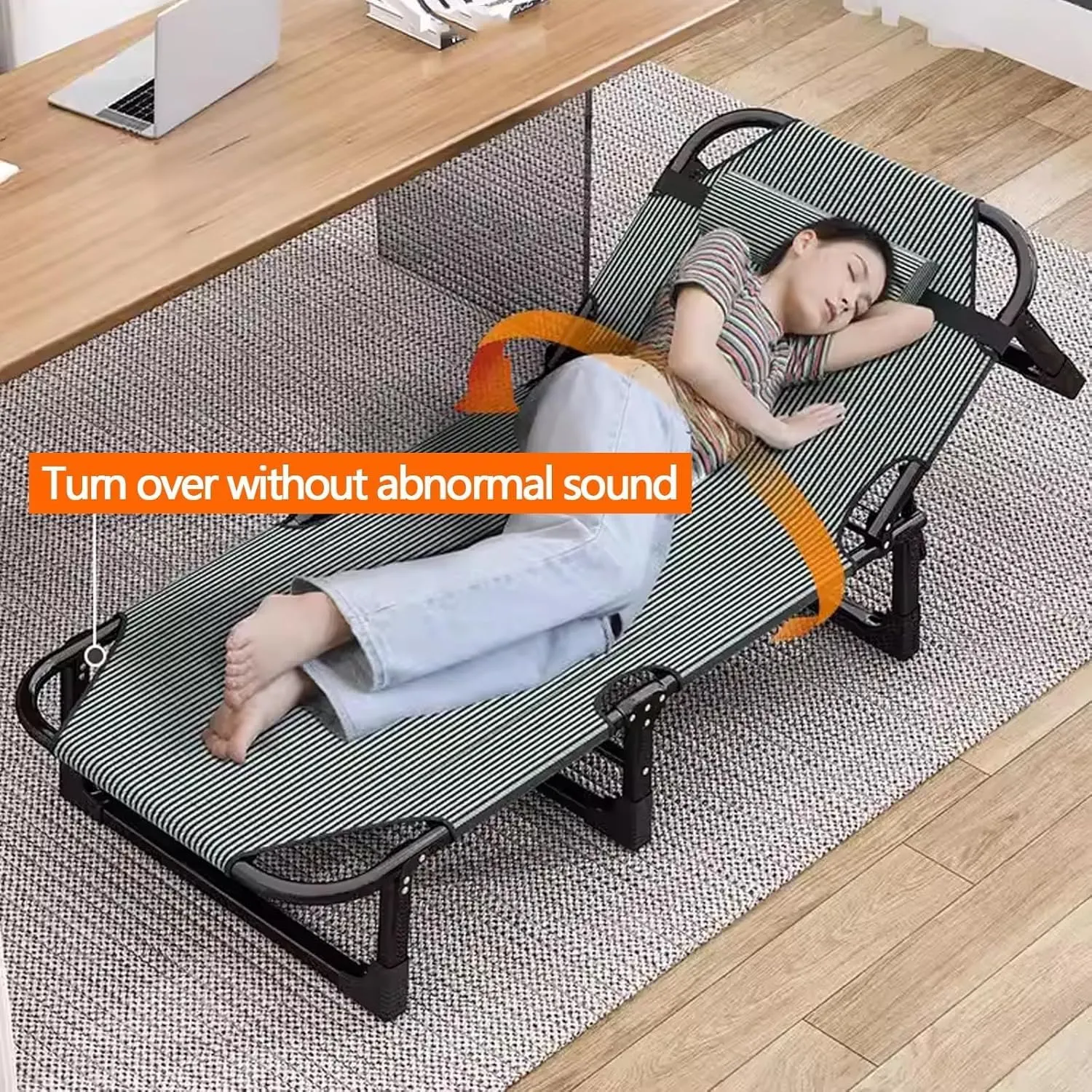 EYPKPL cots for Sleeping Foldable Camping Cot 4 Adjustment Levels Camping Cots for Adults Extra Wide Cots for Camping Load 551lb Portable Camping Cot Stretching Freely