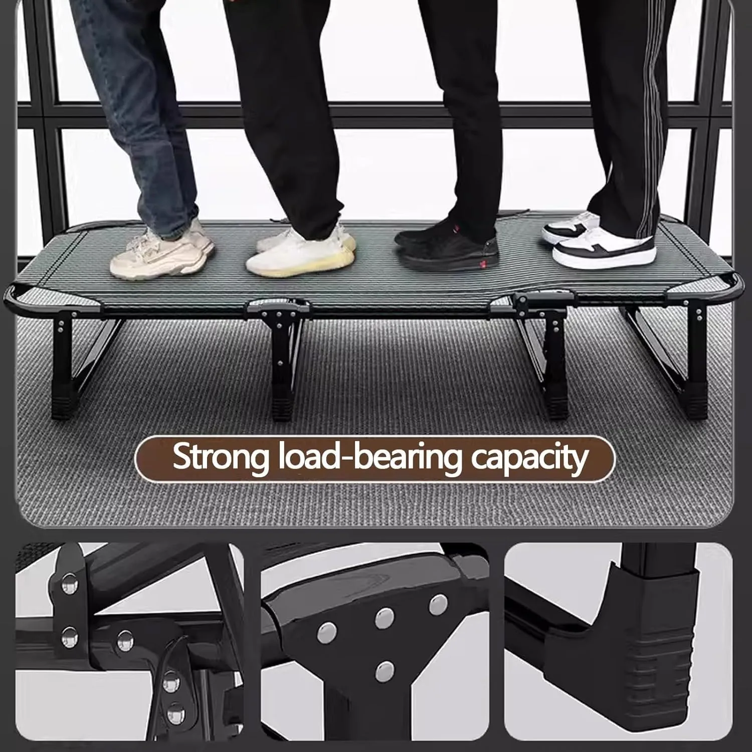 EYPKPL cots for Sleeping Foldable Camping Cot 4 Adjustment Levels Camping Cots for Adults Extra Wide Cots for Camping Load 551lb Portable Camping Cot Stretching Freely
