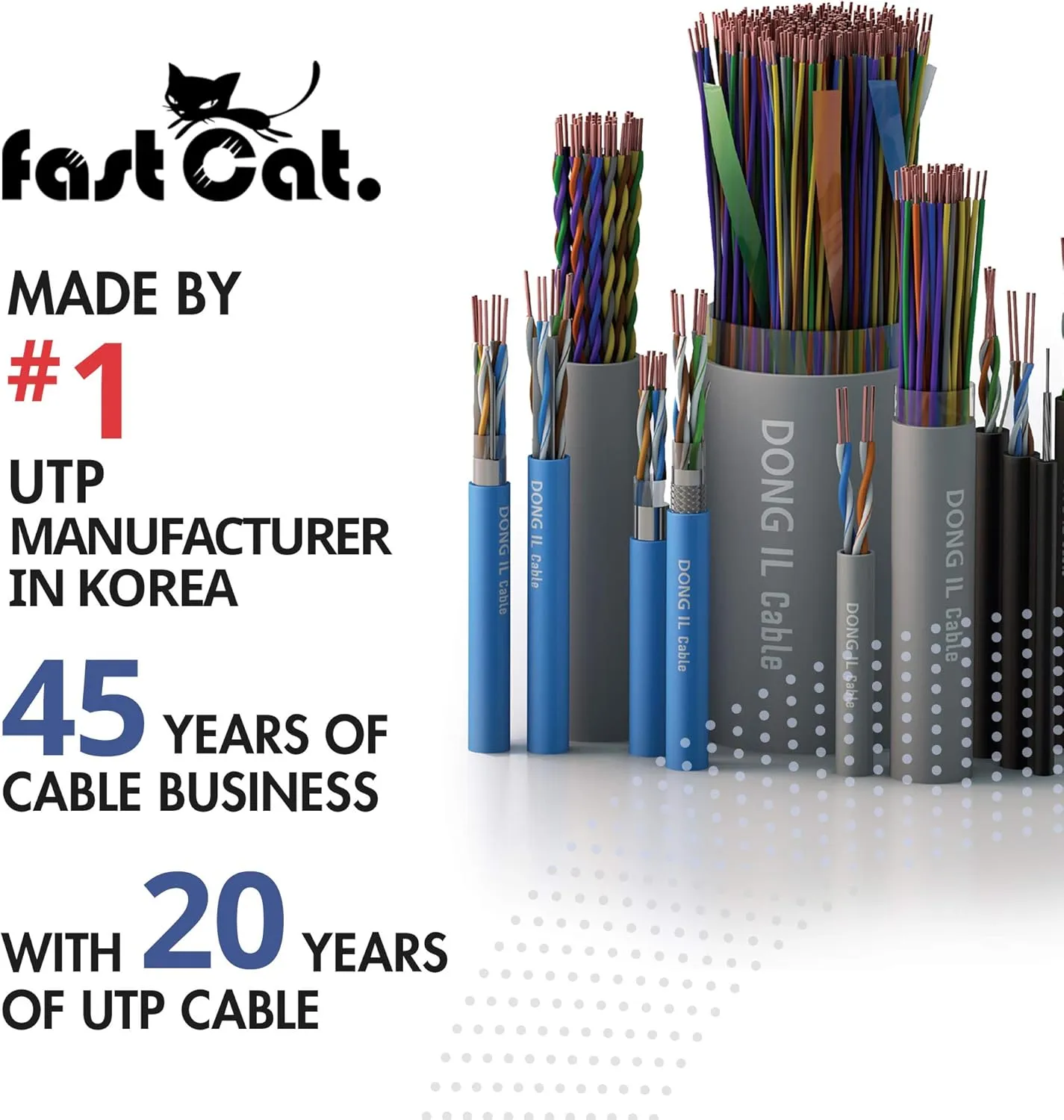 fast Cat. Cat 6 Ethernet Cable 1000ft (Blue) - 23 AWG, CMR, Insulated Solid Bare Copper Wire Cat 6 Cable with Noise Reducing Cross Separator - 550MHZ / 10 Gigabit Speed UTP LAN Cat6 Cable 1000ft - CMR