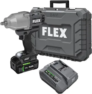 FLEX 24V Brushless Cordless 1/2-Inch 1,150 Ft-Lbs High Torque Impact Wrench Kit with 5.0Ah Lithium Battery and 160W Fast Charger - FX1471-1C