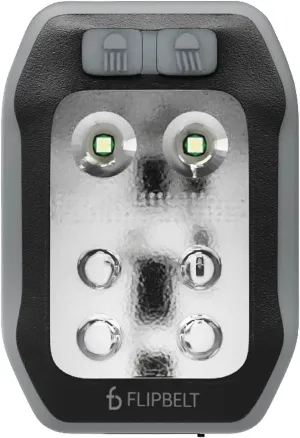 FlipBelt Clip On LED Running Light for Men and Women, Hands Free Safety Flashlight for Running, Biking, Hiking, Portable and Rechargeable Night Running Gear