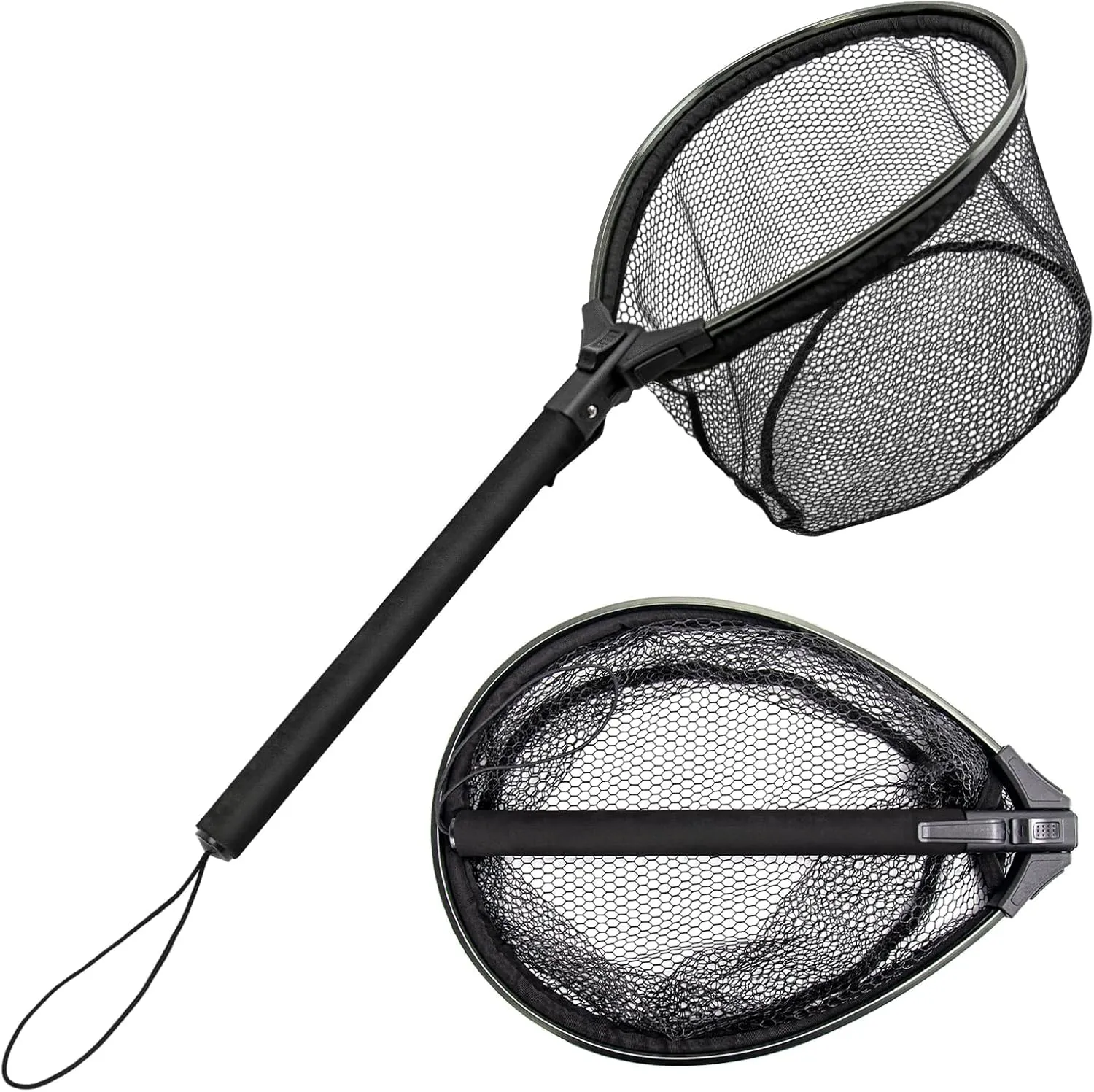 Floating Fishing Net with Handle,Topline Tackle Landing Net with Aluminum Frame,Foldable & Lightweight Fish Net for Kayak,Boat,Fly,Trout,Minnow,Bass,Catfish,Fishing Gear and Gift for Men