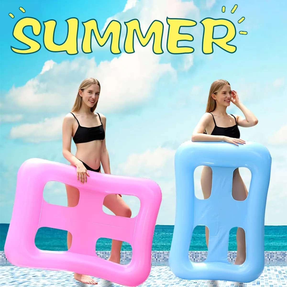 Floating Water Floating Field Style Style Pure Color Children and Adults Rest Sunlight Bath Pneumatic seat Lounge Chair Water Party Toys
