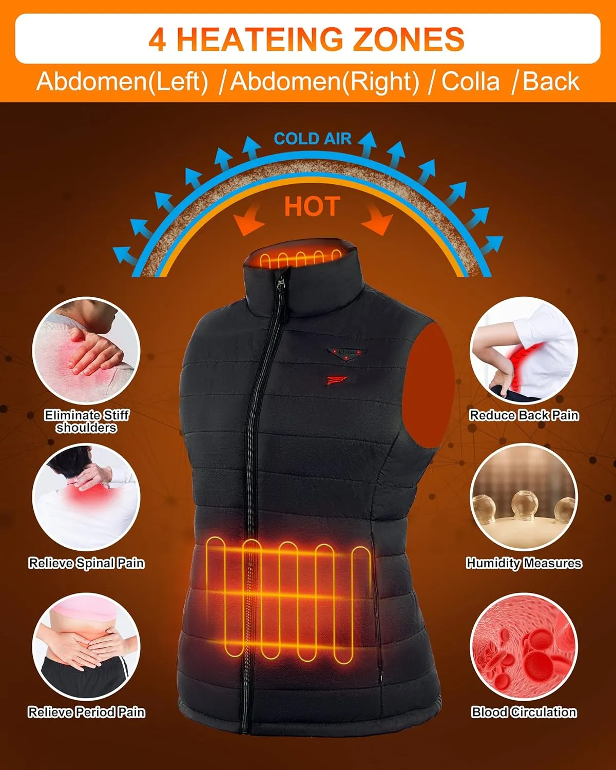 Flyhare Women's Heated Vest With Battery Pack, Warming Lightweight Vest for Hiking/Golfing
