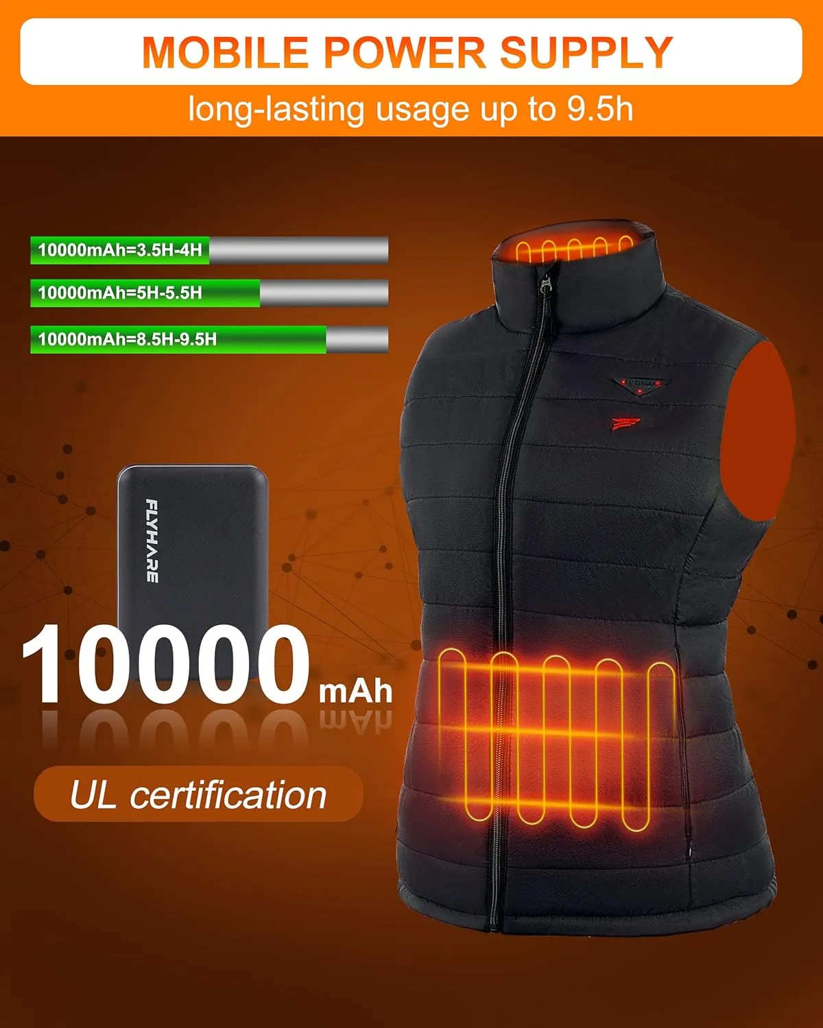Flyhare Women's Heated Vest With Battery Pack, Warming Lightweight Vest for Hiking/Golfing
