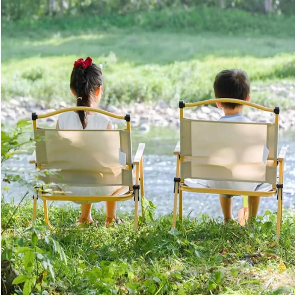 Foldable Outdoor Camping Chair, Portable Folding Beach Chair, Heavy Duty Seat Low Stool Lightweight for Picnic Fishing Hiking Lawn Backyard(Black,Large)