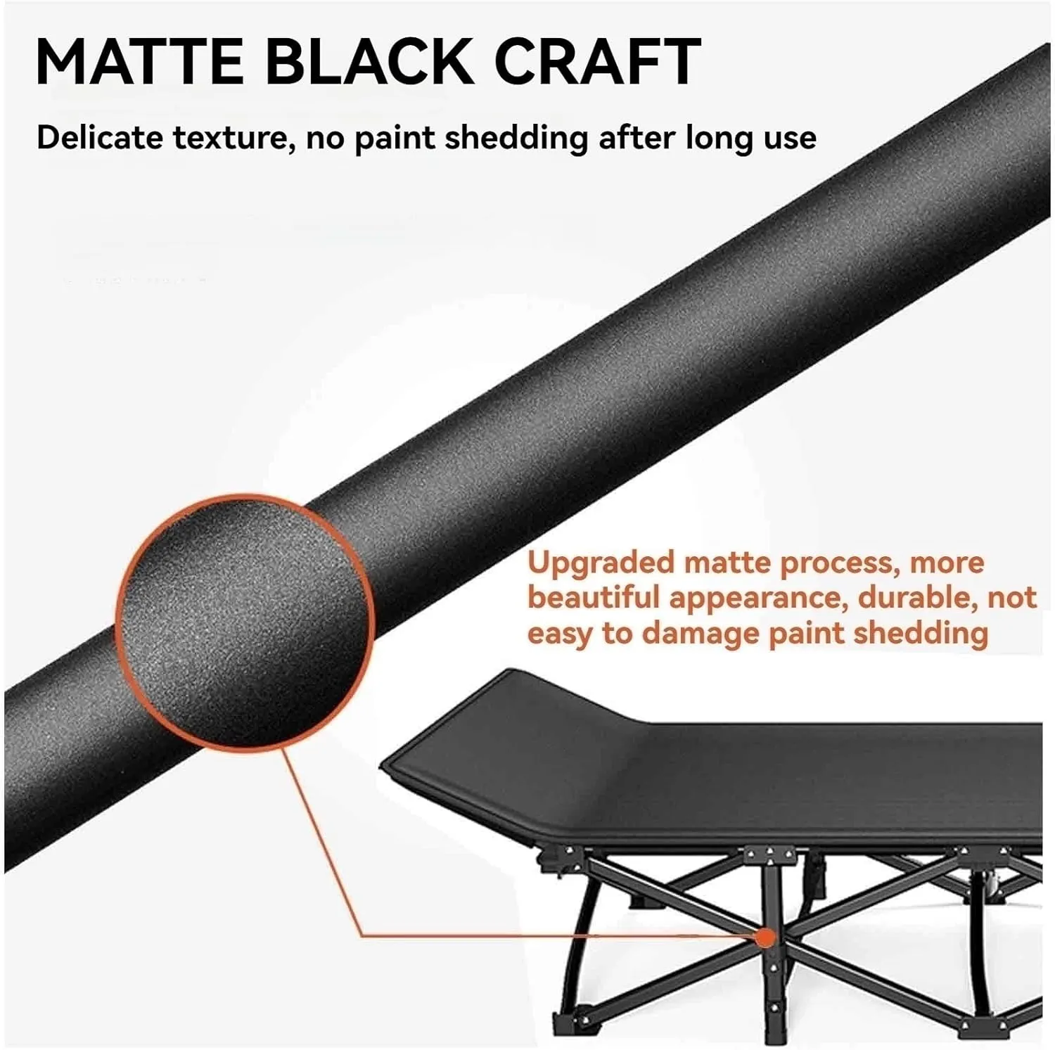 Folding Camping Bed, Portable Beds for Adults, Ergonomics, Frosted Craftsmanship, 600D Oxford Cloth, Non-Slip Foot Pad, Portable Storage(66x188)