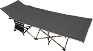 Folding Camping Cot, 75" L x 28" W Camping Cot for Adults, Heavy Duty Outdoor Bed with Carry Bag, Portable Sleeping Bed for Outdoor Travel Camp Beach Vacation (Grey)