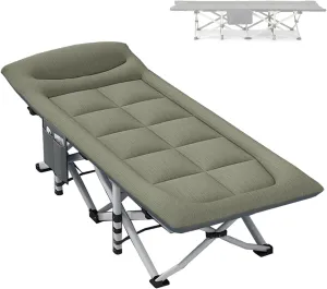 Folding Camping Cot, Portable Folding Camping Cot, Outdoor Patio Folding Lounge Chair, Perfect for Camping, Pool, Beach, Patio,Office