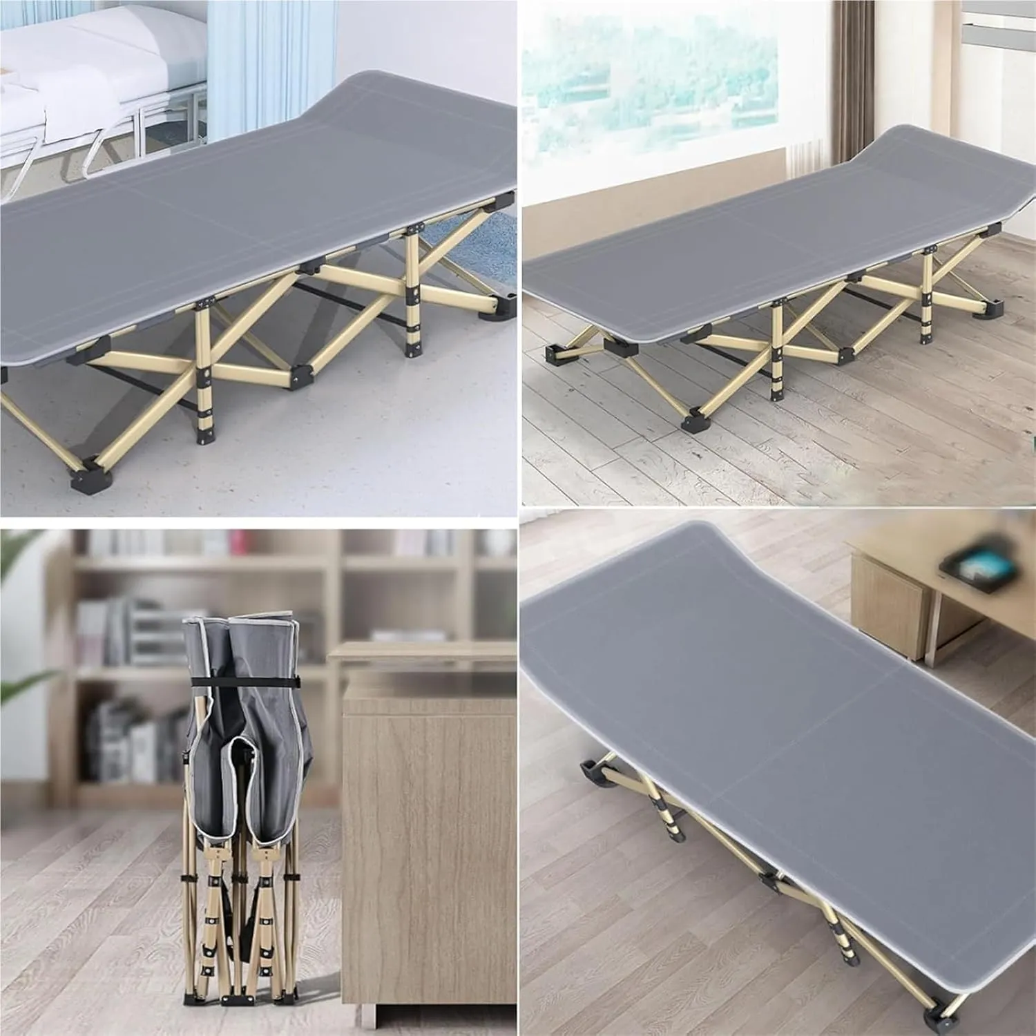 Folding Camping Cot,Camping Cot for Adults, Extra Wide Folding Bed 1300D Oxford Sleeping Bed for Adults Comfortable Supports 330 Lbs Indoor Office Nap and Beach(190 * 71 * 36cm)