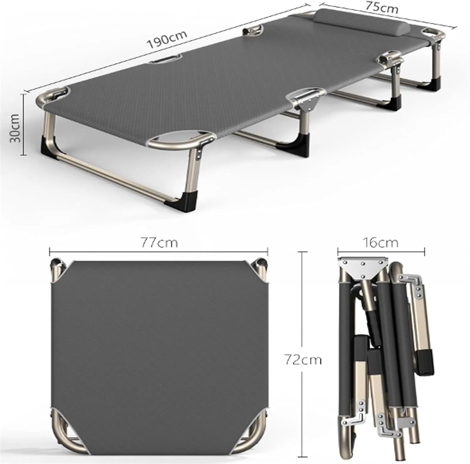 Folding Camping Cot,Camping Cot for Adults, Width Foldable Guest Bed with Adjustable 4 Position Comfortable Heavy Duty Camp Cot for Adults Outdoor Indoor