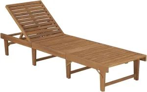 Folding Sun Lounger with Cushion Solid Acacia WoodLuxury Sun Loungers with Adjustable Backrest and Cushioned Seat