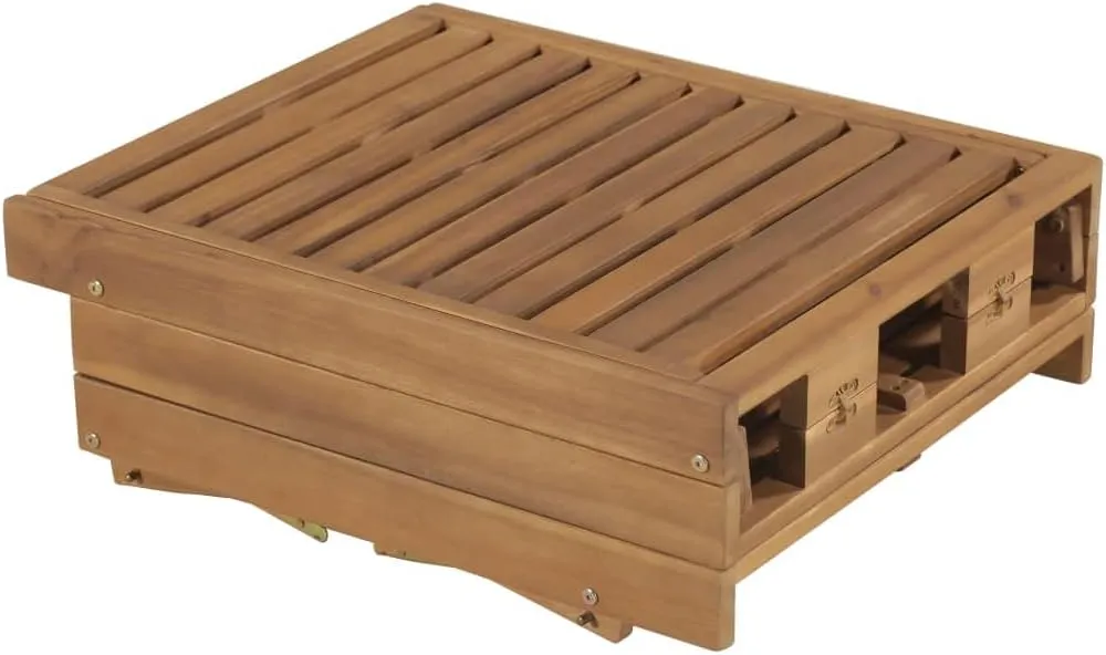 Folding Sun Lounger with Cushion Solid Acacia WoodLuxury Sun Loungers with Adjustable Backrest and Cushioned Seat