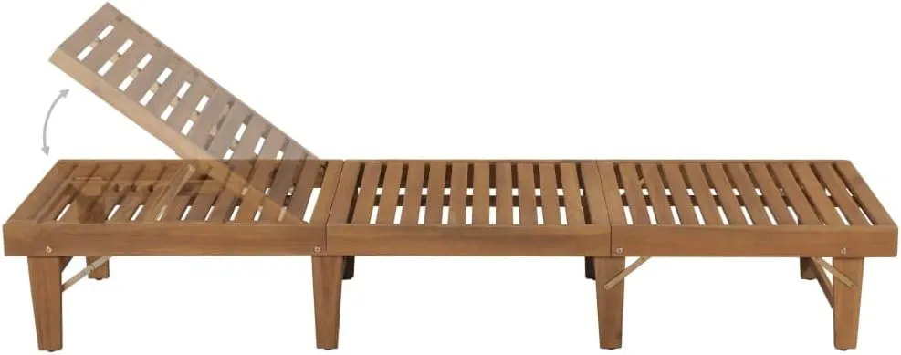 Folding Sun Lounger with Cushion Solid Acacia WoodLuxury Sun Loungers with Adjustable Backrest and Cushioned Seat