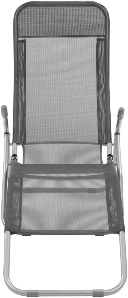Folding Sun Loungers 2 pcs Textilene AnthraciteLuxury Sun Loungers with Adjustable Backrest and Cushioned Seat
