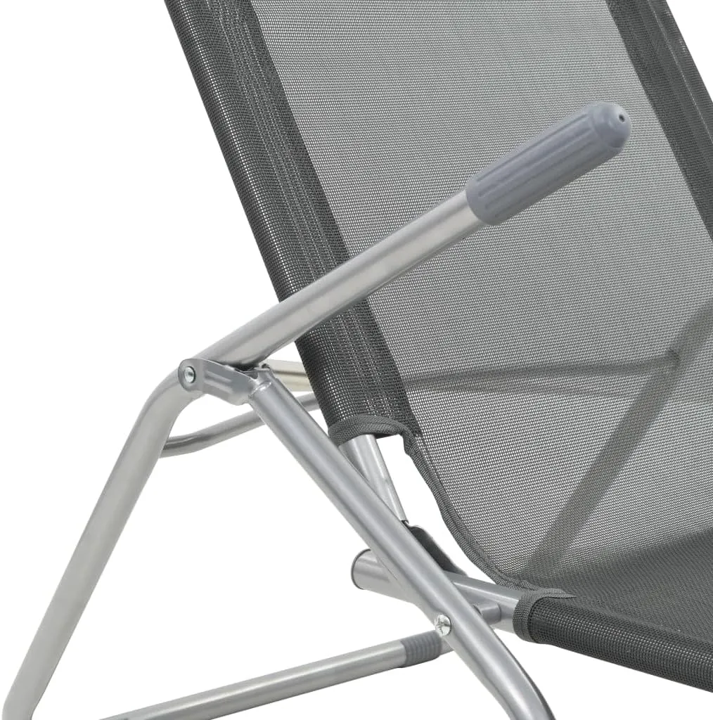 Folding Sun Loungers 2 pcs Textilene AnthraciteLuxury Sun Loungers with Adjustable Backrest and Cushioned Seat