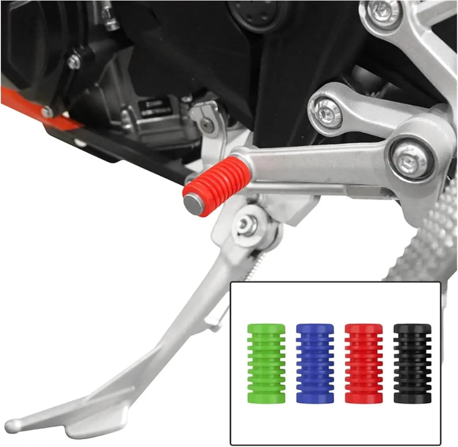 Foot Rest Pegs Rubber Cover Motorcycle Gear Shift Shifter Lever Foot Pad Pedal Universal Moto Pedal Kick Start Foot Pegs Pad Accessories