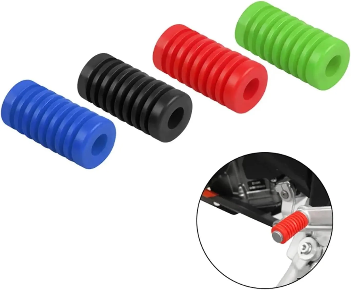 Foot Rest Pegs Rubber Cover Motorcycle Gear Shift Shifter Lever Foot Pad Pedal Universal Moto Pedal Kick Start Foot Pegs Pad Accessories