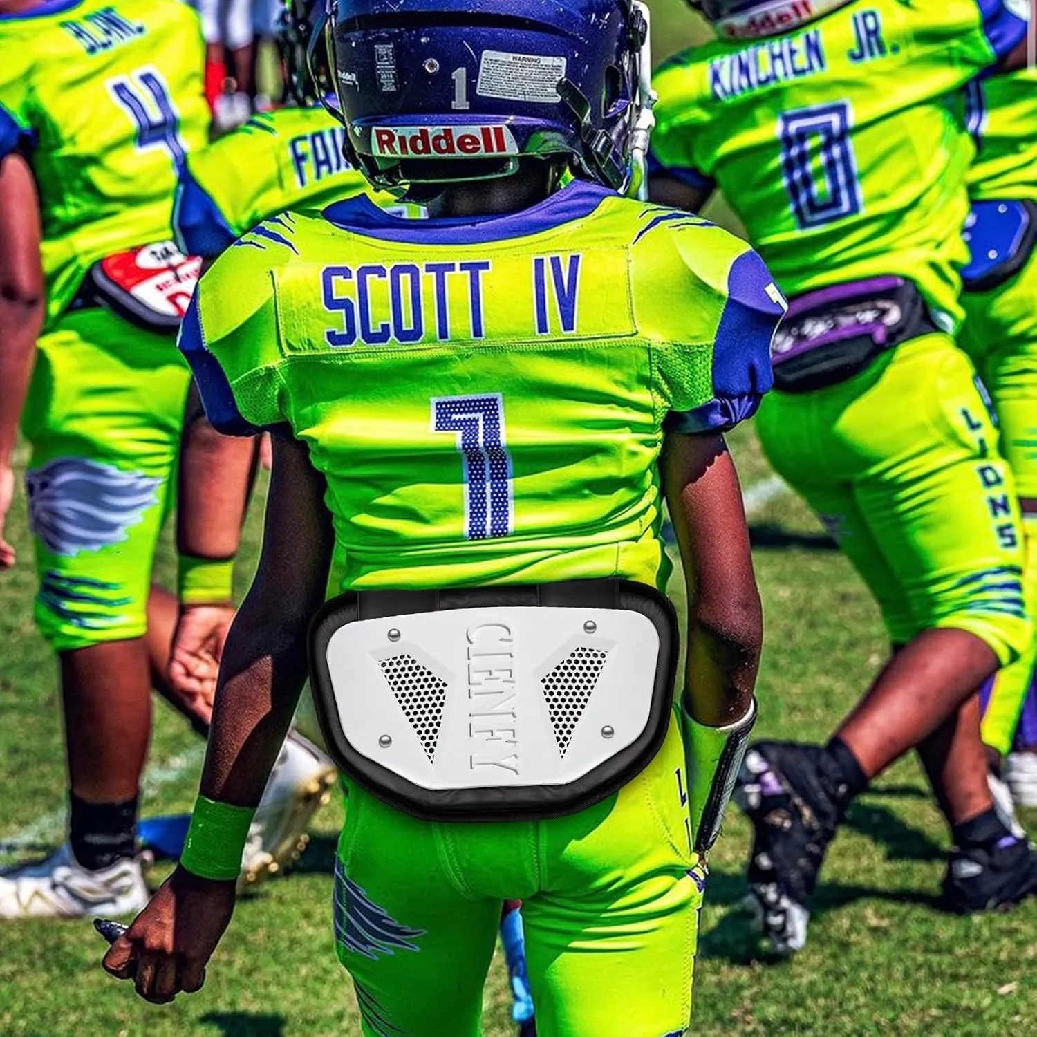Football Back Plate for Shoulder Pads, Backplate Youth and Adult Football Players, Hard Shell Lower Back Protector with Contoured Foam, High-Impact Protection