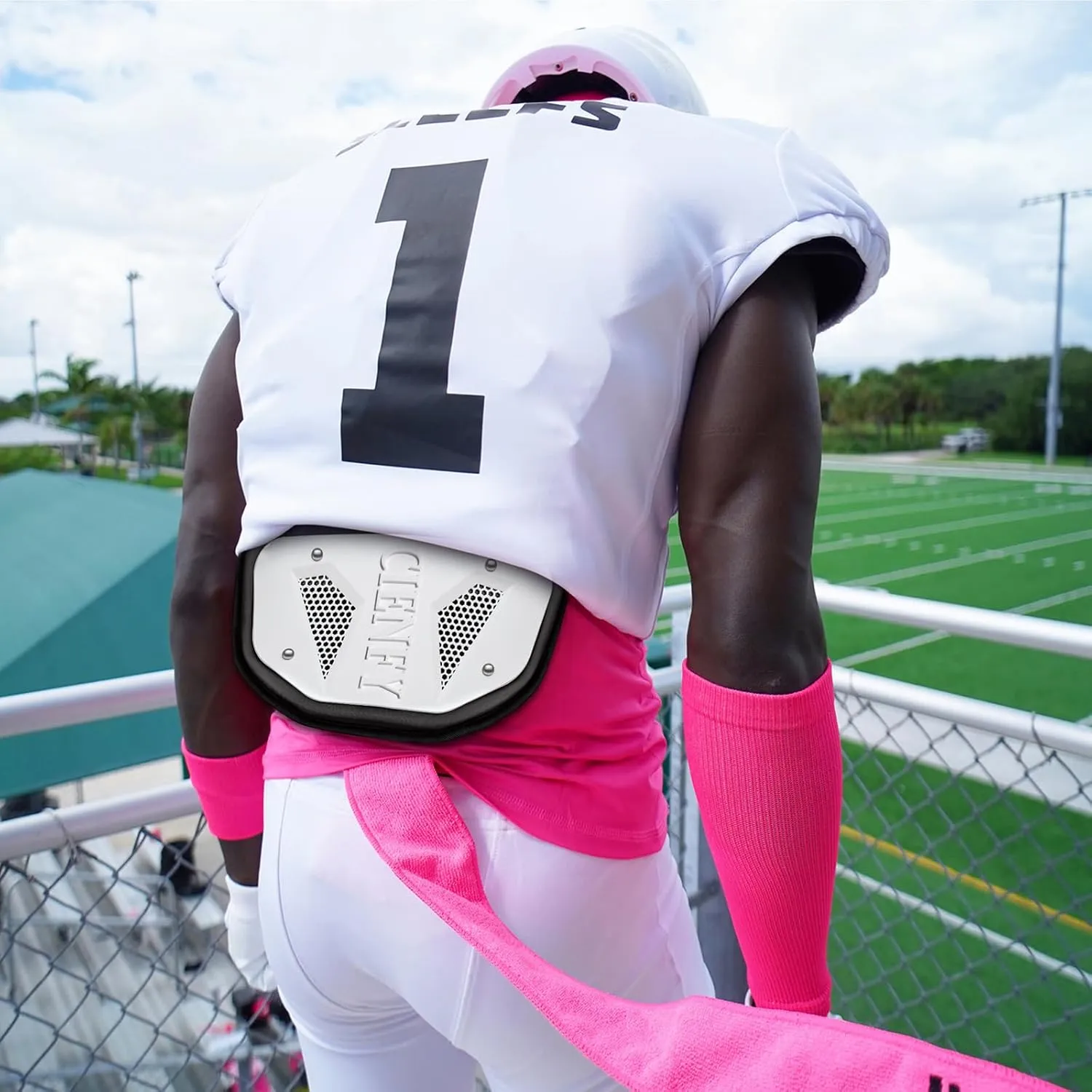 Football Back Plate for Shoulder Pads, Backplate Youth and Adult Football Players, Hard Shell Lower Back Protector with Contoured Foam, High-Impact Protection
