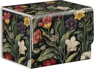 for Mtg Commander Deck Box, Trading Card Storage Box for 100 Cards with Anime Card Sleeves - for Mtg Deck Box, Vintage Elegant Floral Garden