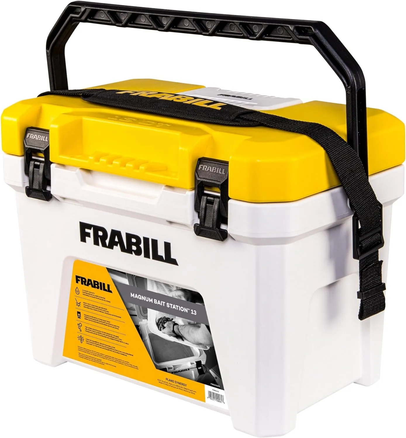 Frabill Magnum Bait Station 13 Quart Live Bait Well, White and Yellow