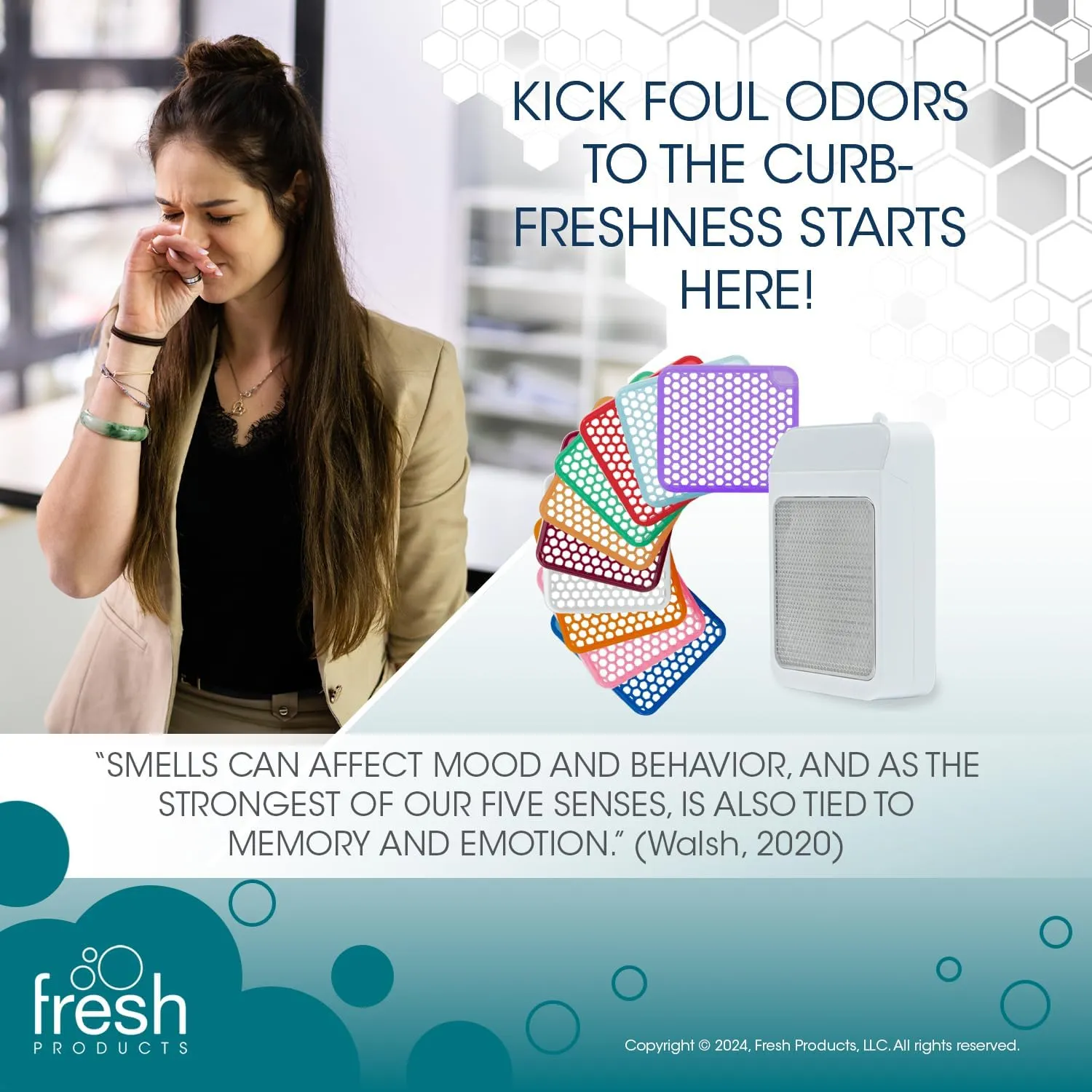 Fresh Products ourfreshe Plug In Air Freshener 30 Day Replace Messy Aerosols with Dry Fragrance For Use in Medium Sized Spaces White Dispenser 1 Pack